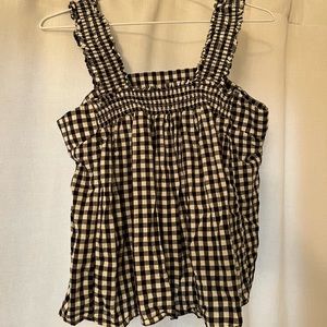 ANA Gingham smocked tank top